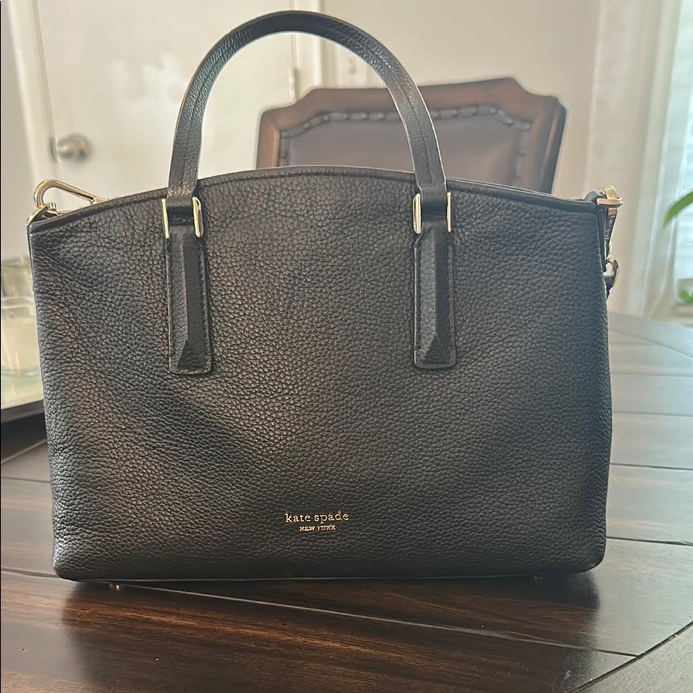 Kate Spade Black Leather Satchel Structured Design